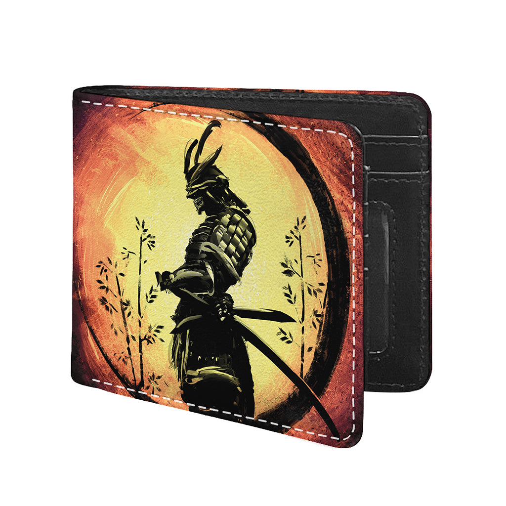 Sunset Samurai Warrior Print Bifold Wallet
