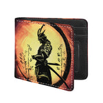 Sunset Samurai Warrior Print Bifold Wallet