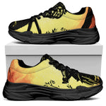 Sunset Samurai Warrior Print Black Chunky Shoes