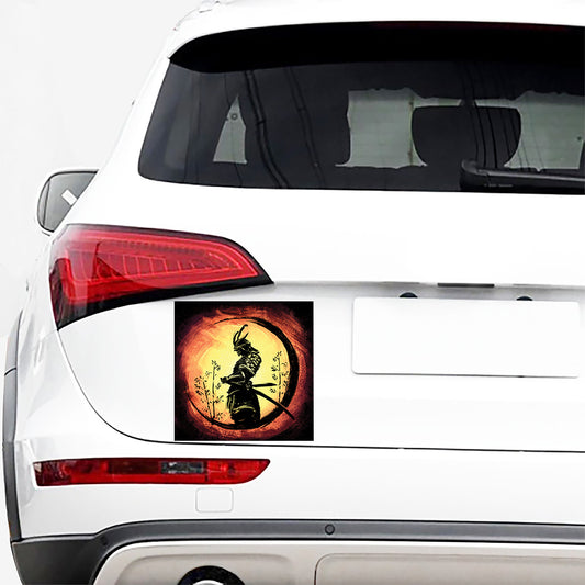 Sunset Samurai Warrior Print Car Sticker