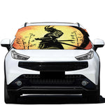 Sunset Samurai Warrior Print Car Windshield Snow Cover