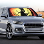 Sunset Samurai Warrior Print Car Windshield Sun Shade