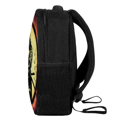Sunset Samurai Warrior Print Casual Backpack