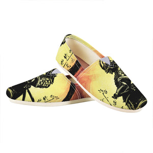 Sunset Samurai Warrior Print Casual Shoes