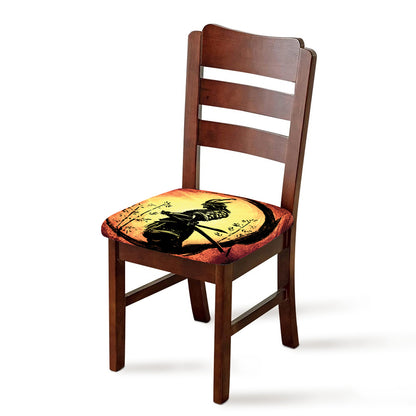 Sunset Samurai Warrior Print Chair Cushion Cover