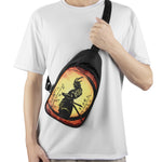 Sunset Samurai Warrior Print Chest Bag