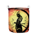 Sunset Samurai Warrior Print Collapsible Laundry Basket