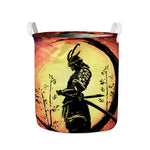 Sunset Samurai Warrior Print Collapsible Laundry Basket