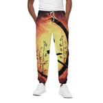 Sunset Samurai Warrior Print Cotton Pants
