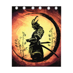 Sunset Samurai Warrior Print Curtain