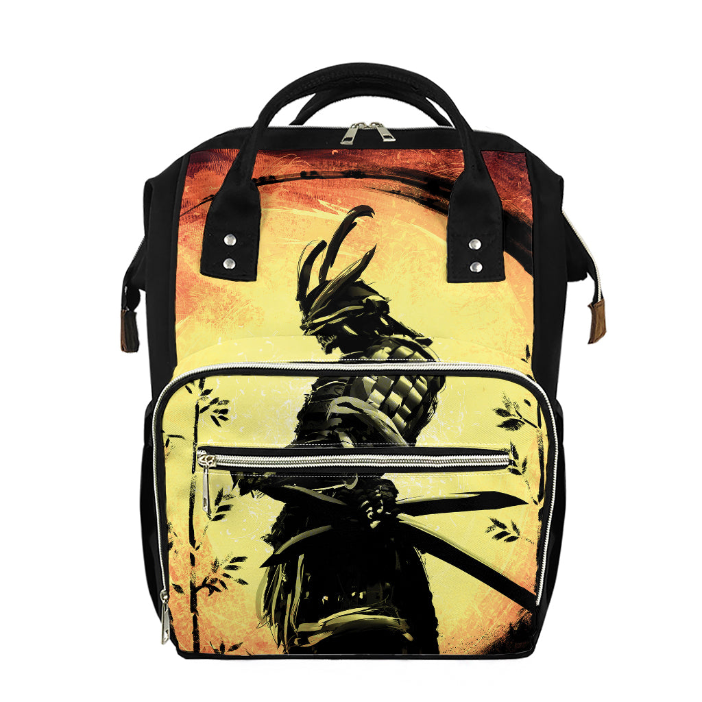 Sunset Samurai Warrior Print Diaper Bag