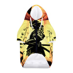 Sunset Samurai Warrior Print Dog Zip Up Hoodie