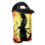 Sunset Samurai Warrior Print Double Neoprene Wine Tote