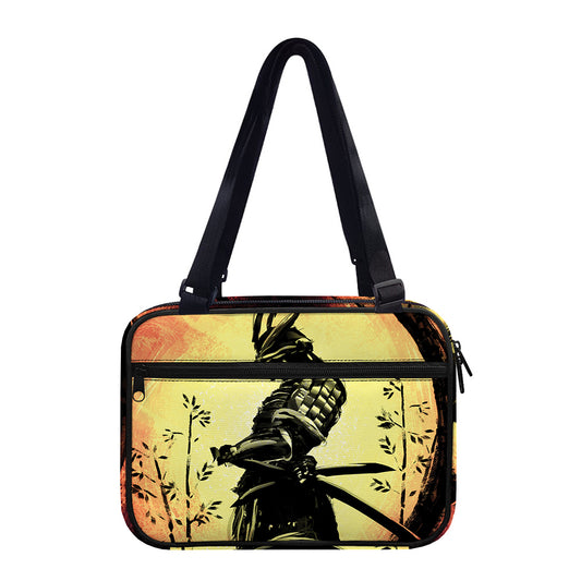 Sunset Samurai Warrior Print Double Strap Bible Bag