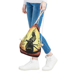 Sunset Samurai Warrior Print Drawstring Bag