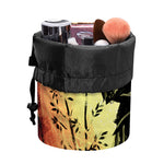 Sunset Samurai Warrior Print Drawstring Makeup Bag