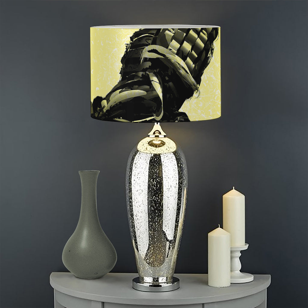 Sunset Samurai Warrior Print Drum Lamp Shade