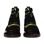 Sunset Samurai Warrior Print Flat Ankle Boots