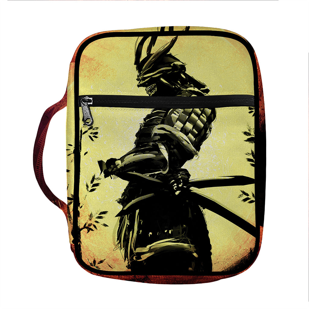Sunset Samurai Warrior Print Front Pocket Bible Bag