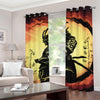 Sunset Samurai Warrior Print Grommet Curtains