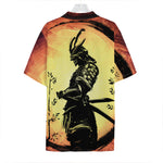 Sunset Samurai Warrior Print Hawaiian Shirt
