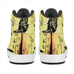 Sunset Samurai Warrior Print High Top Leather Sneakers