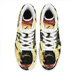 Sunset Samurai Warrior Print High Top Leather Sneakers