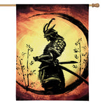 Sunset Samurai Warrior Print House Flag