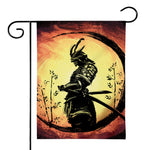Sunset Samurai Warrior Print House Flag