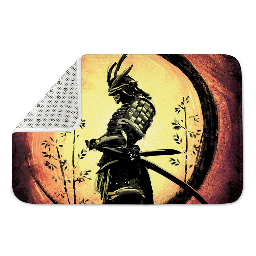 Sunset Samurai Warrior Print Indoor Door Mat