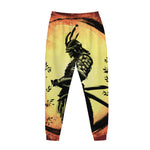 Sunset Samurai Warrior Print Jogger Pants