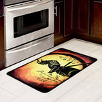 Sunset Samurai Warrior Print Kitchen Mat