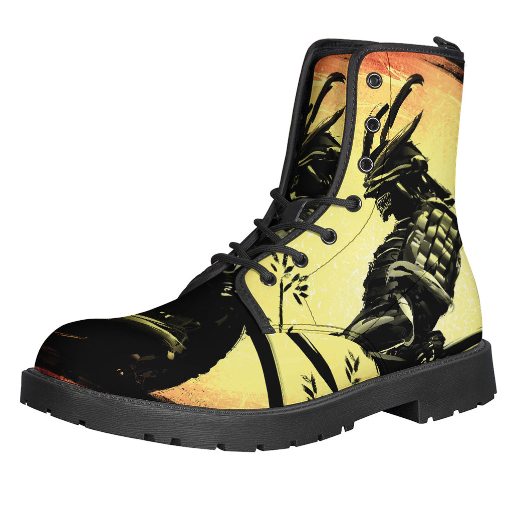 Sunset Samurai Warrior Print Backpack