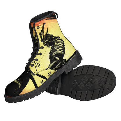Sunset Samurai Warrior Print Backpack