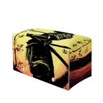 Sunset Samurai Warrior Print Leather Tissue Box Cover