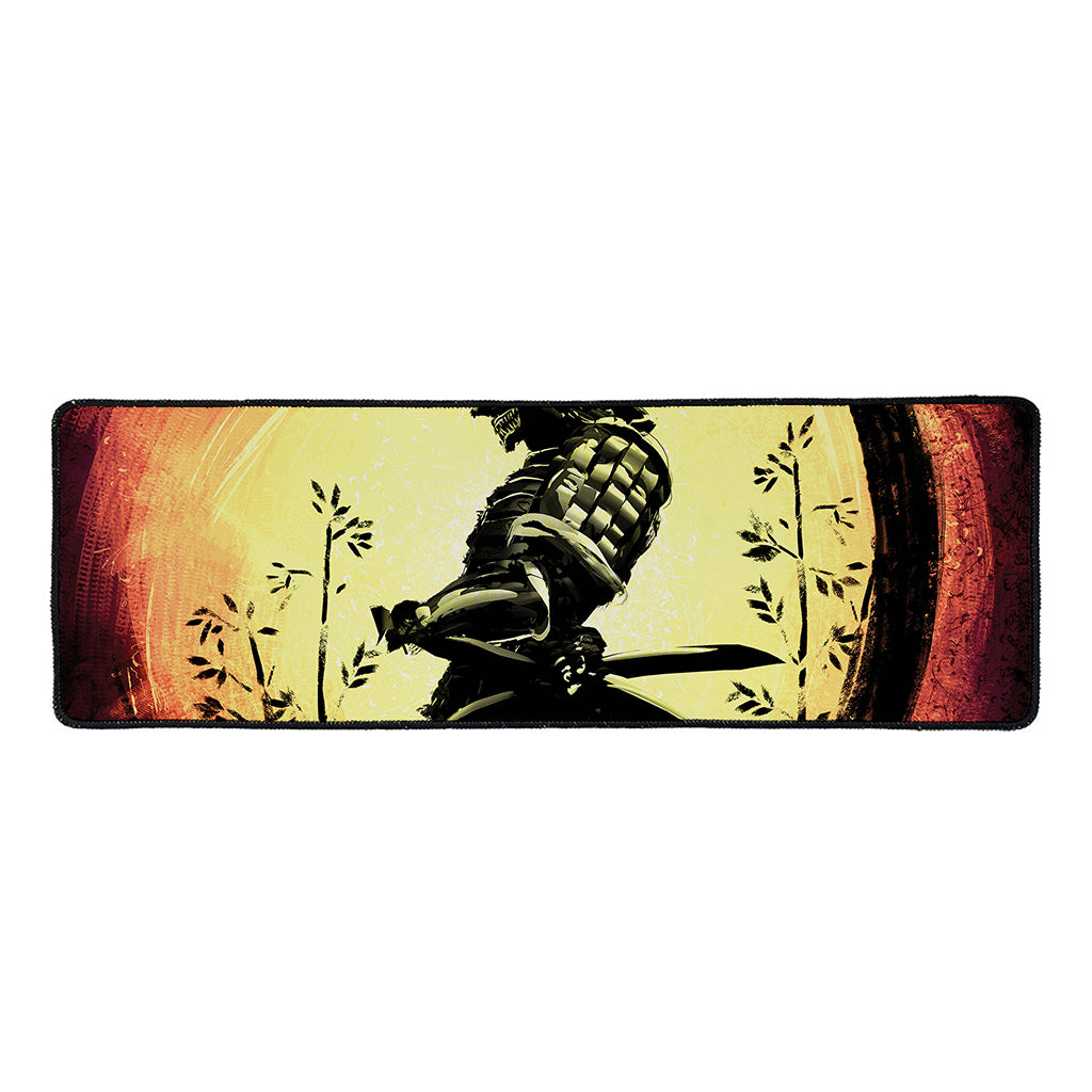 Sunset Samurai Warrior Print Long Kitchen Mat