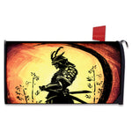 Sunset Samurai Warrior Print Mailbox Cover