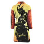 Sunset Samurai Warrior Print Men's Bathrobe