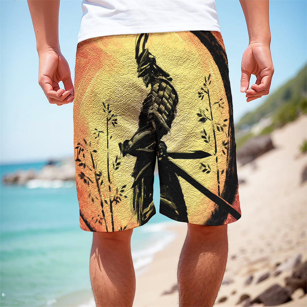 Sunset Samurai Warrior Print Men's Cargo Shorts