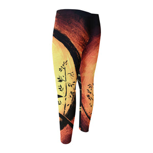 Sunset Samurai Warrior Print Men's Compression Pants