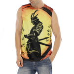 Sunset Samurai Warrior Print Men's Fitness Tank Top