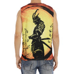 Sunset Samurai Warrior Print Men's Fitness Tank Top