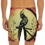 Sunset Samurai Warrior Print Men's Long Boxer Briefs