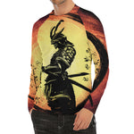 Sunset Samurai Warrior Print Men's Long Sleeve Rash Guard