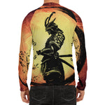 Sunset Samurai Warrior Print Men's Long Sleeve Rash Guard