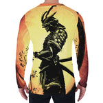 Sunset Samurai Warrior Print Men's Long Sleeve T-Shirt