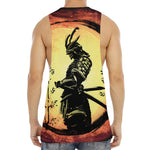 Sunset Samurai Warrior Print Men's Muscle Tank Top