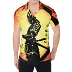 Sunset Samurai Warrior Print Men's Shirt
