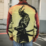 Sunset Samurai Warrior Print Men's Shirt Jacket