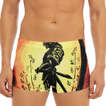 Sunset Samurai Warrior Print Men's Short Boxer Briefs
